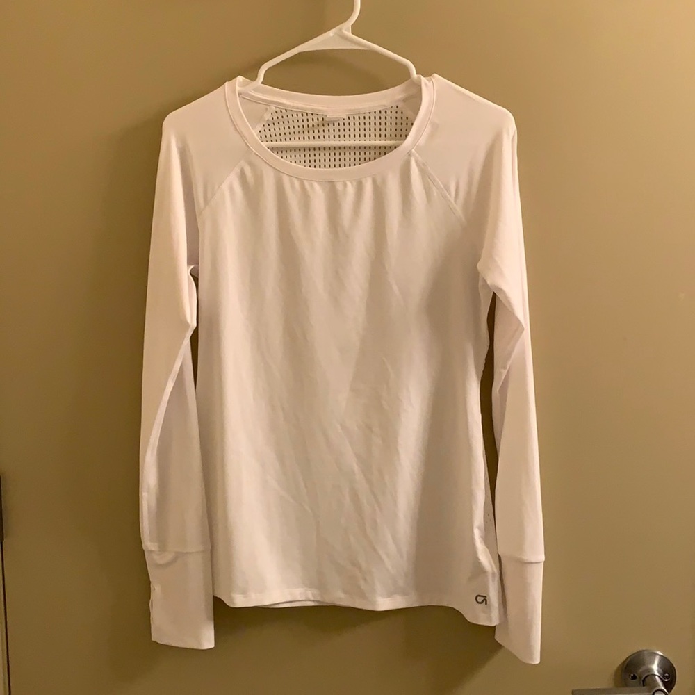 Gap Fit White Mesh Workout Top